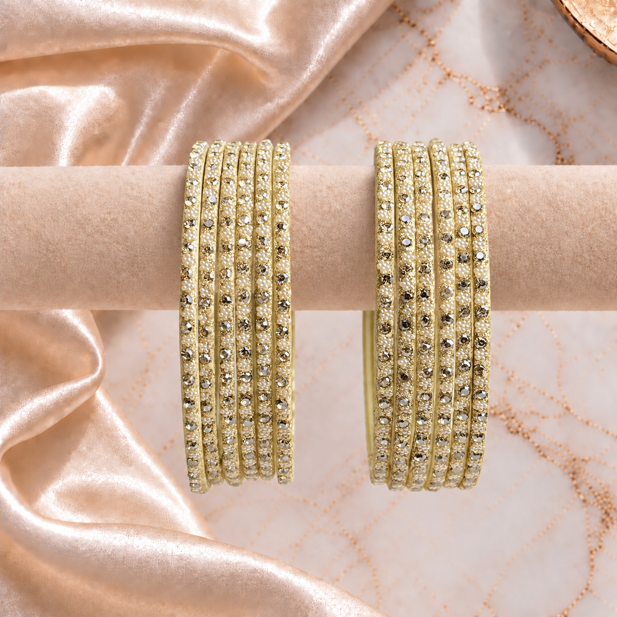 Flower stones glass bangles