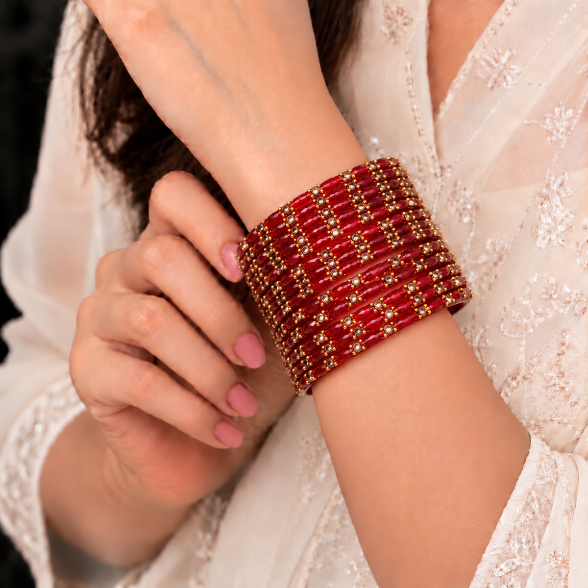 Sparkle Line Stone Bangles