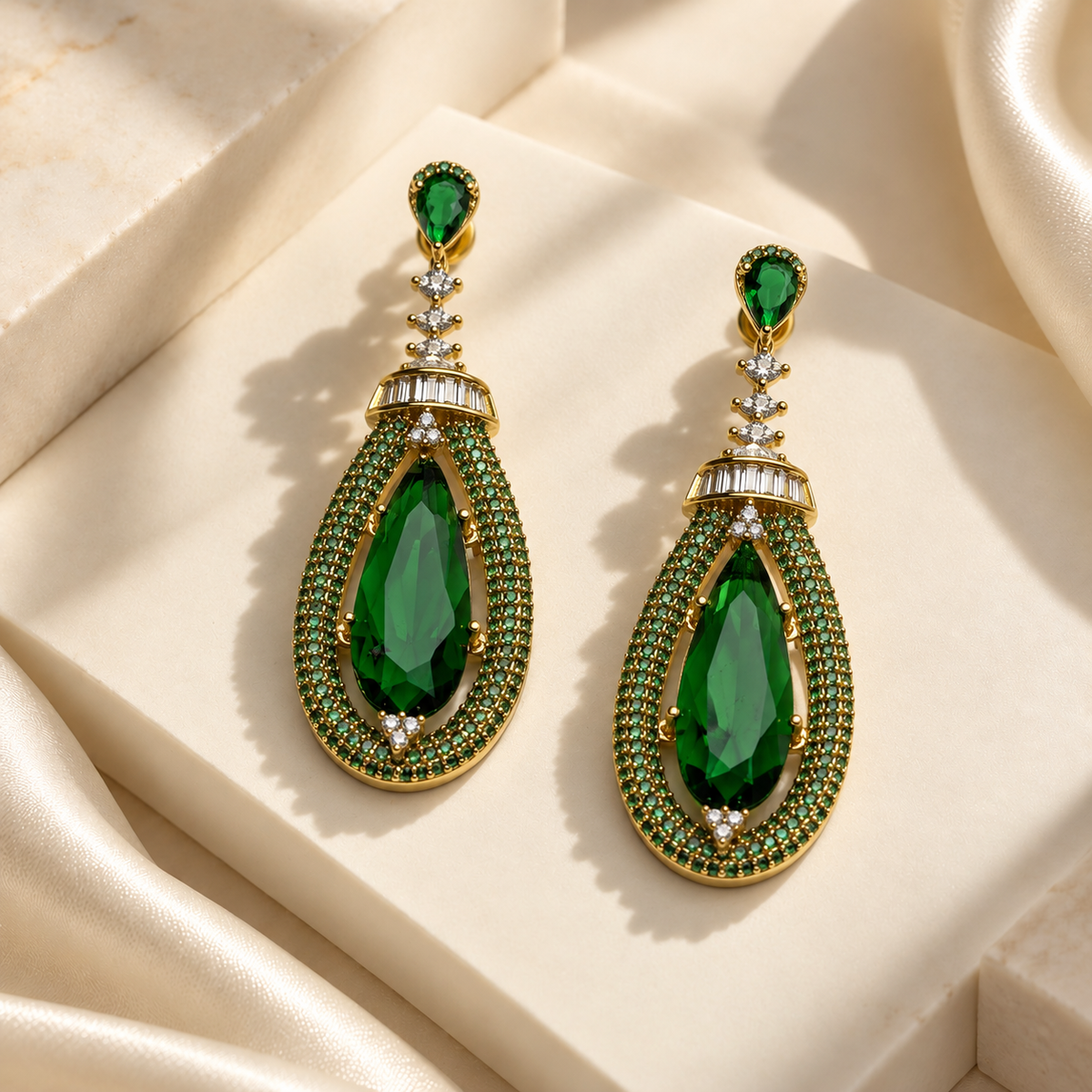 Graceful Teardrop Crystal Earrings