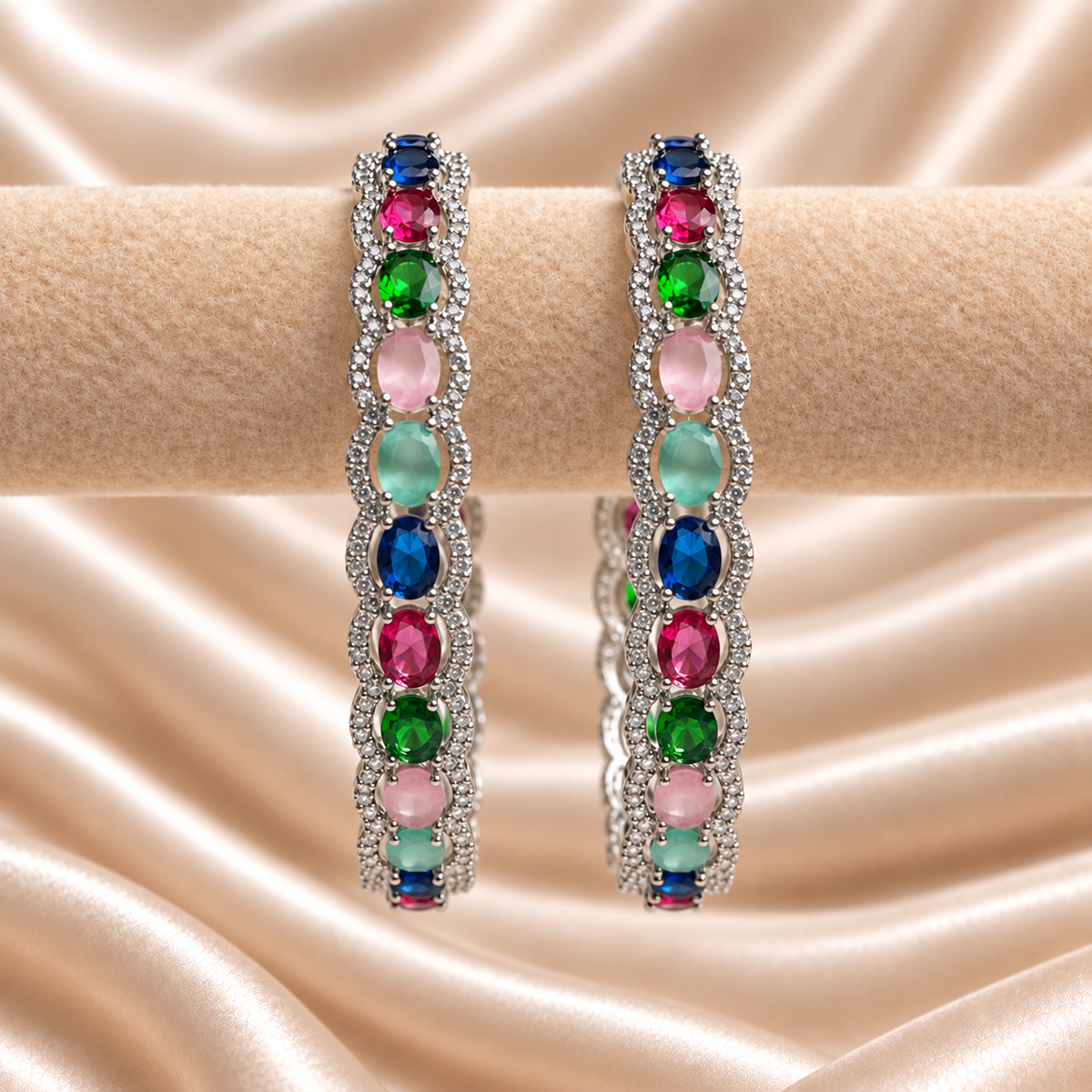 Oval Shape Ad Stone With Oval Frame Kada