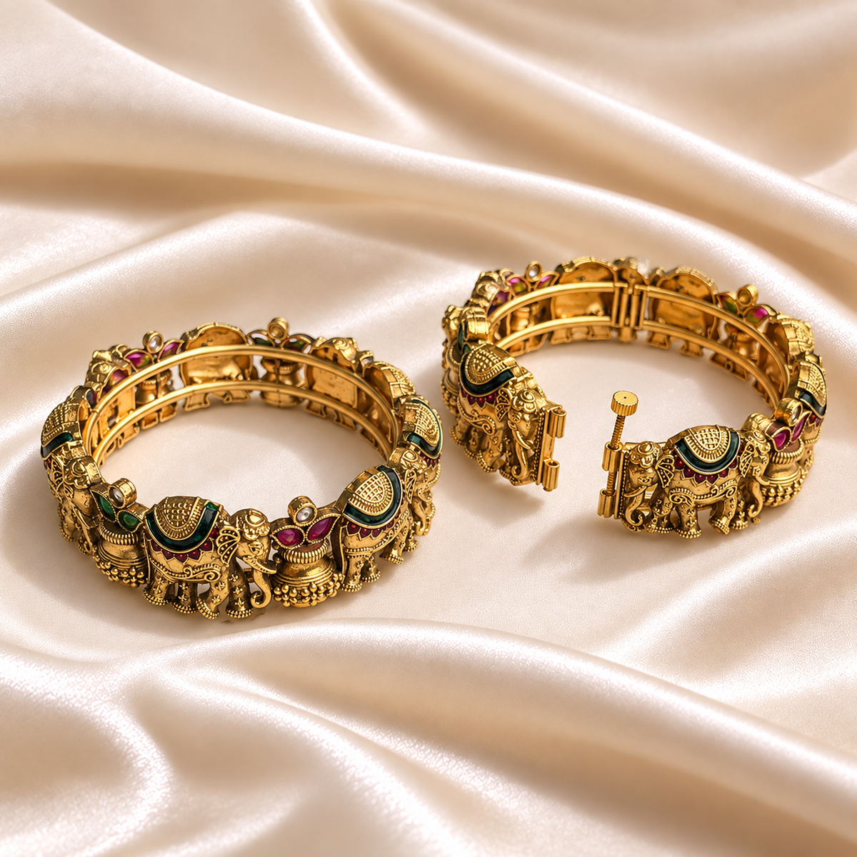 Rajwada Elephant Kalash Openable Kada