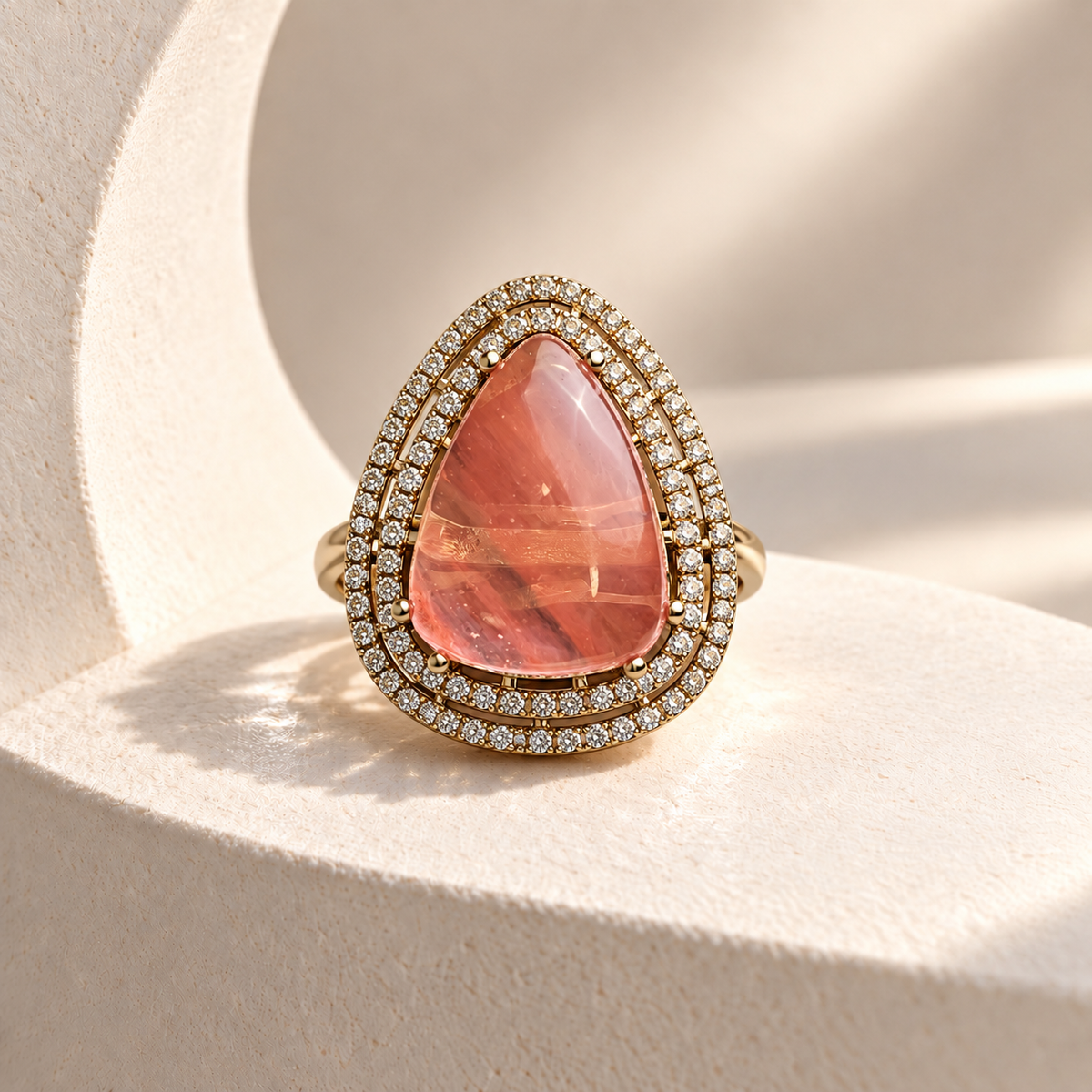 Teardrop Centre Stone Ring