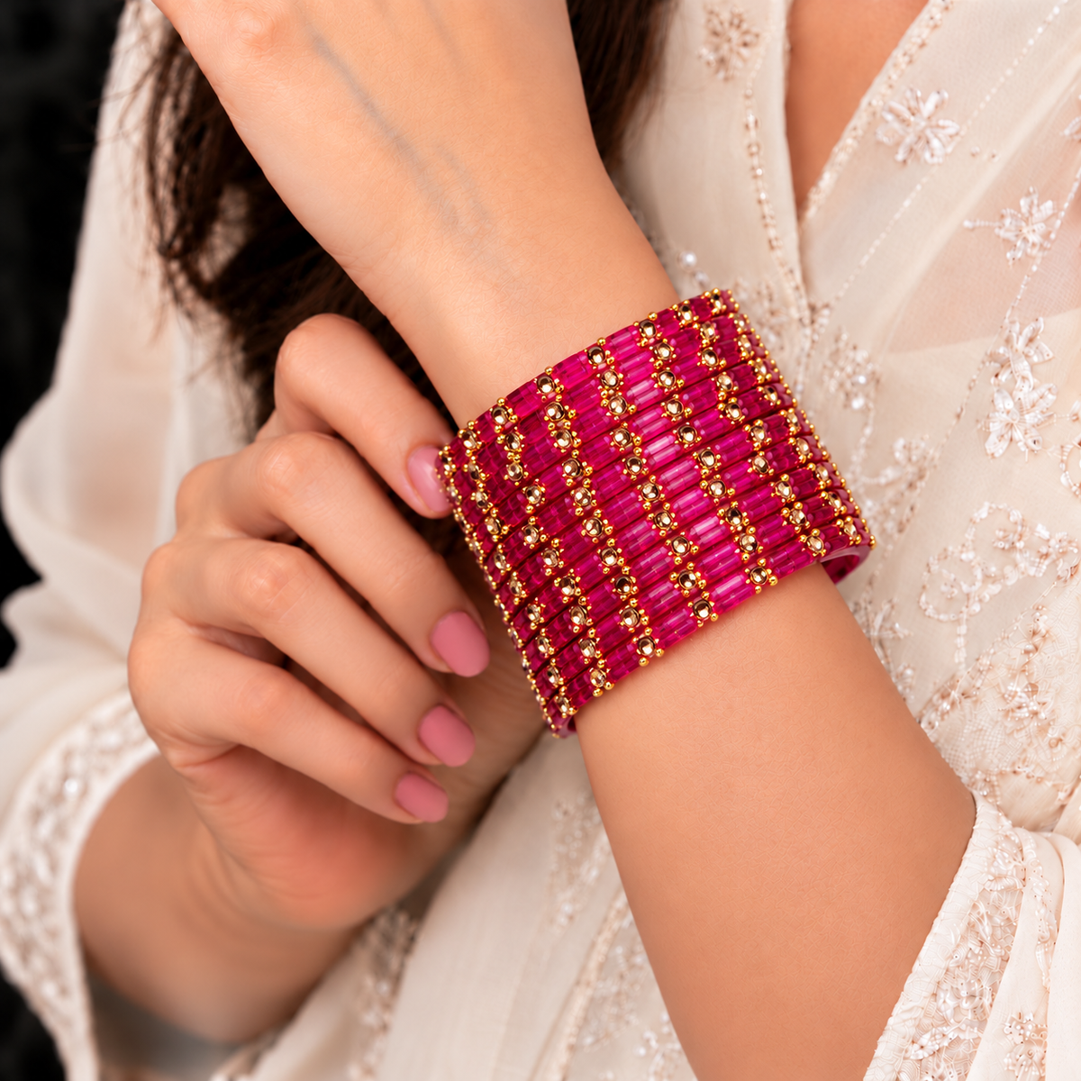 Sparkle Line Stone Bangles