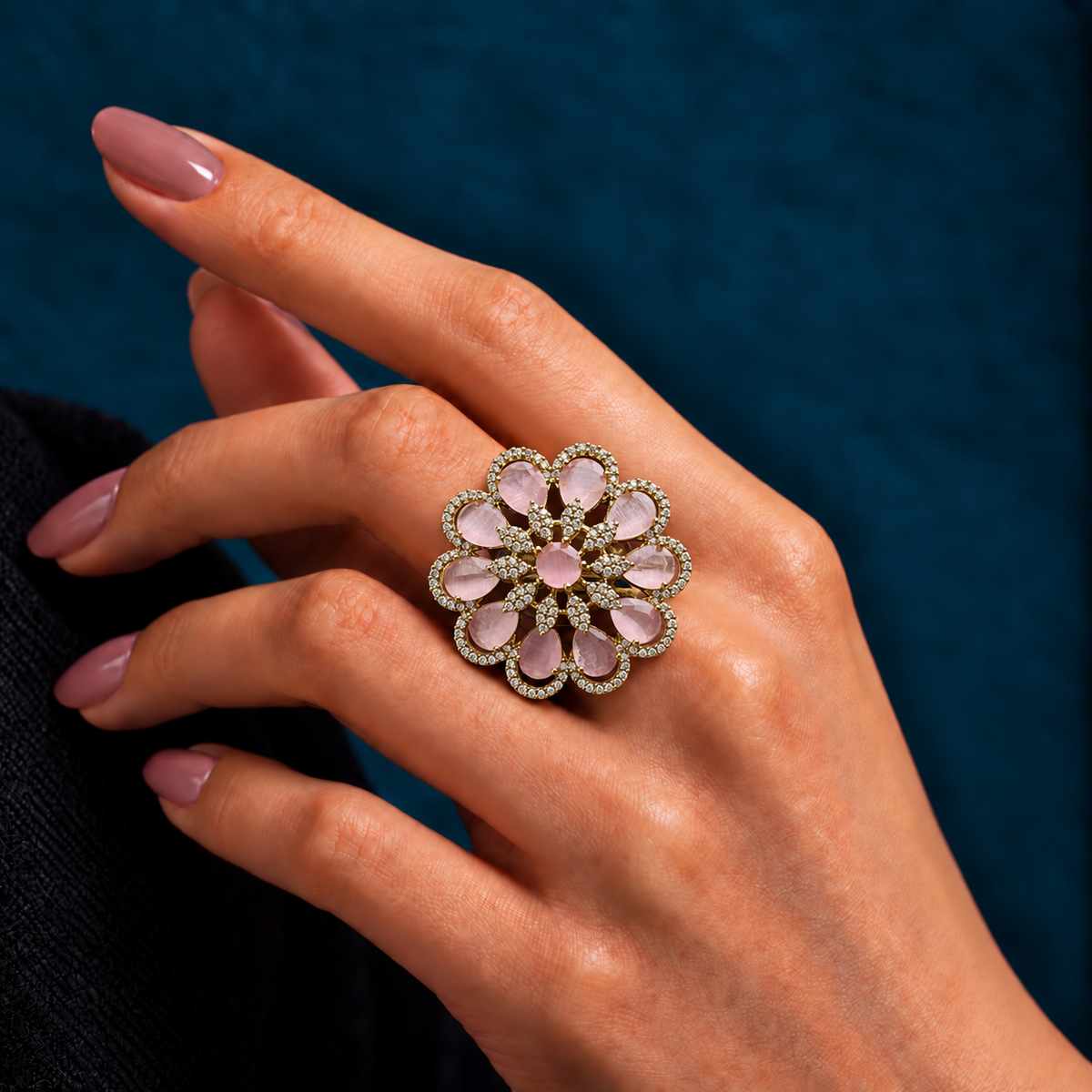 Teardrop Flower Ring