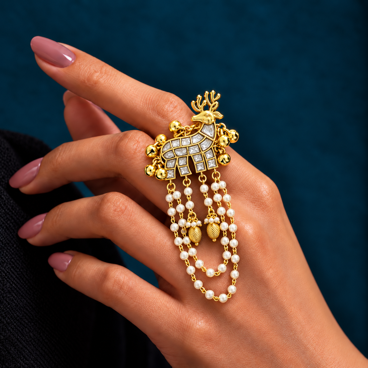 Deer Ghungroo Ring