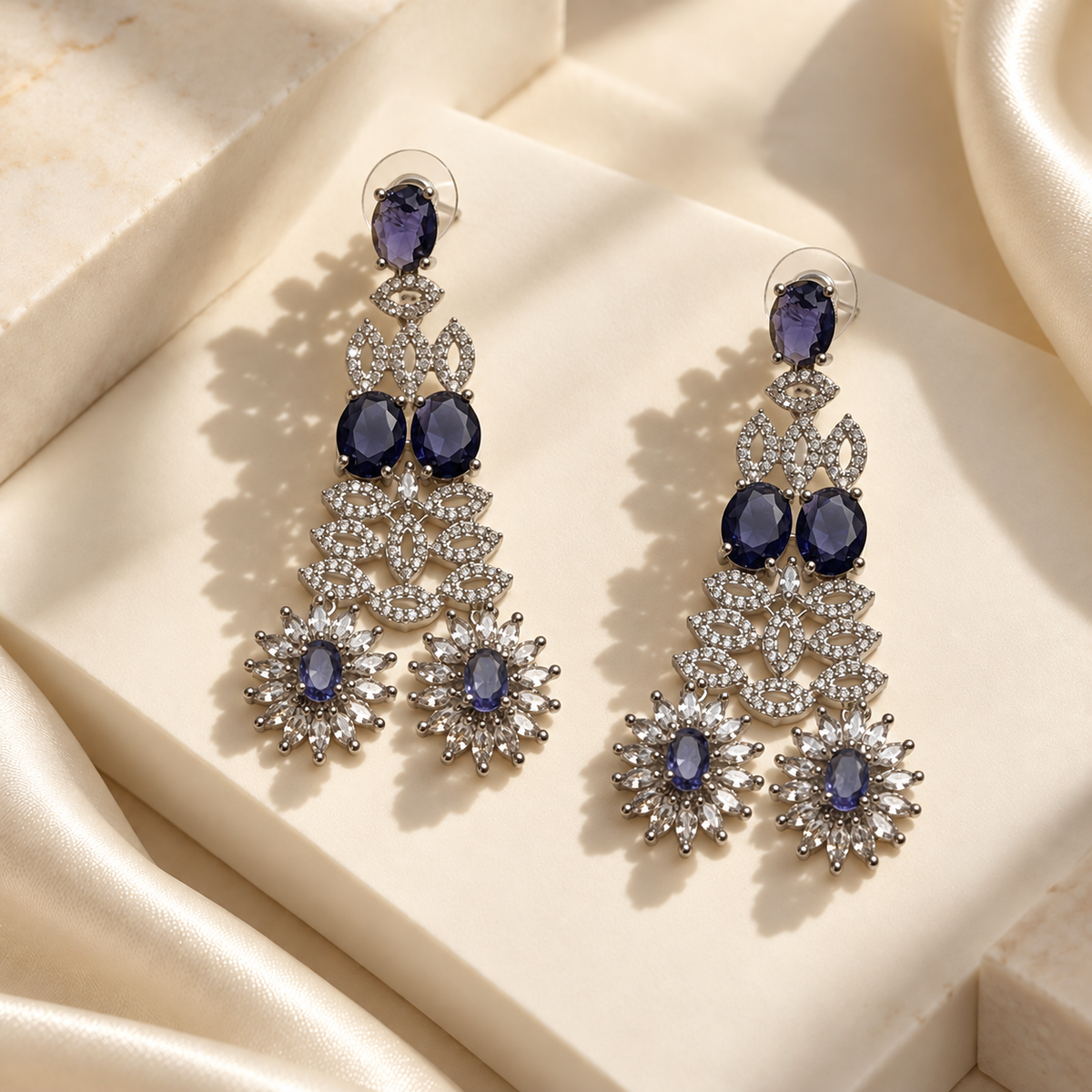 Graceful Stone Flower Earrings