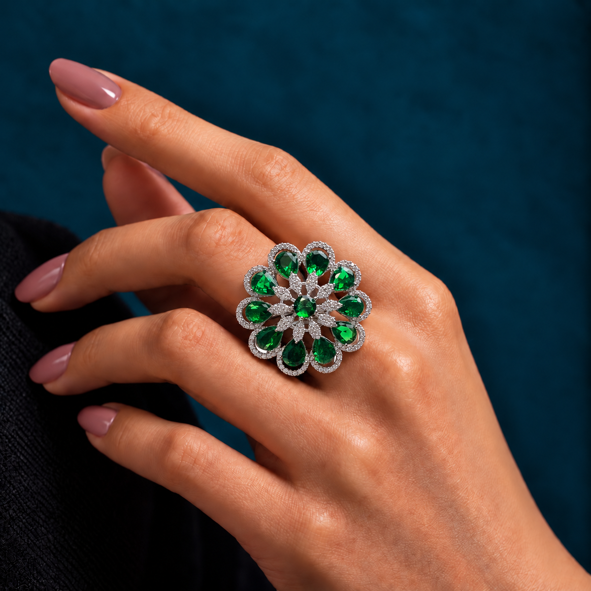 Teardrop Flower Ring