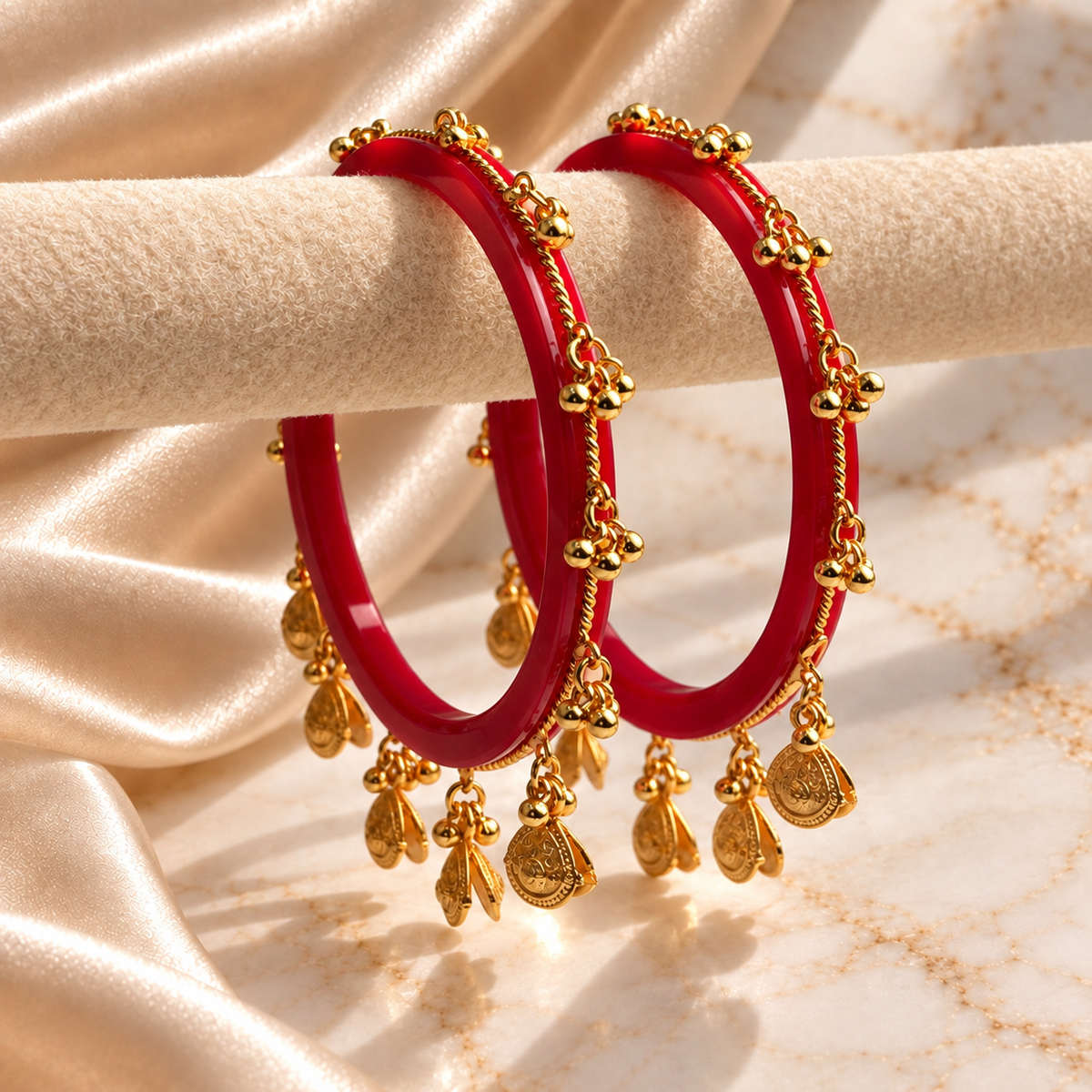 Golden Drop Acrylic Bangles