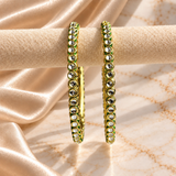 Twin Tone Round Kundan Stone Bangles
