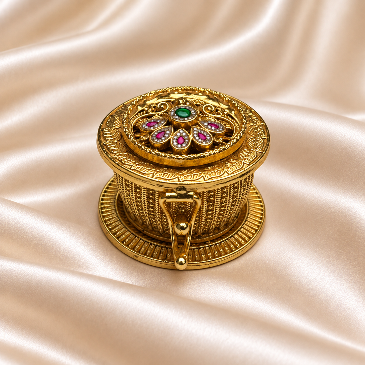 Stone Blossom Sindoor Box