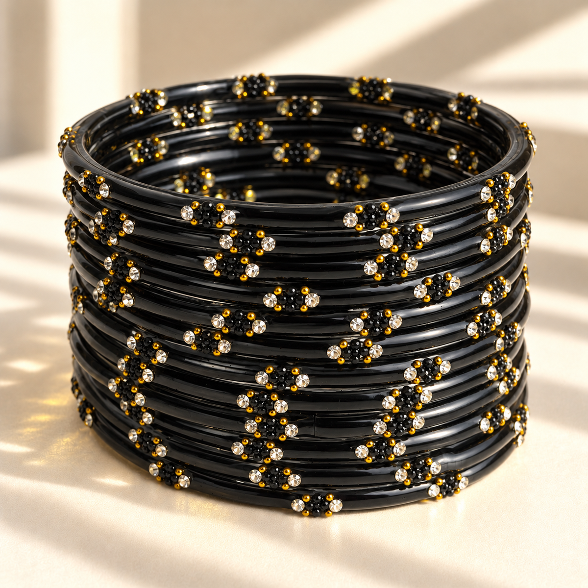 Dotted Stone Glass Bangle