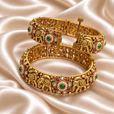Rajwada Elephant & Floral Design Kada