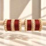 Drop Border Glass Bangle Set