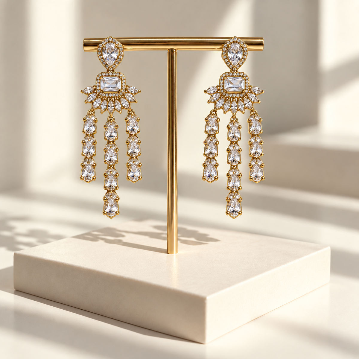 Elegant Three-Line Earrings