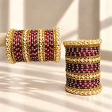 Floral Kundan Stone Bangle Set
