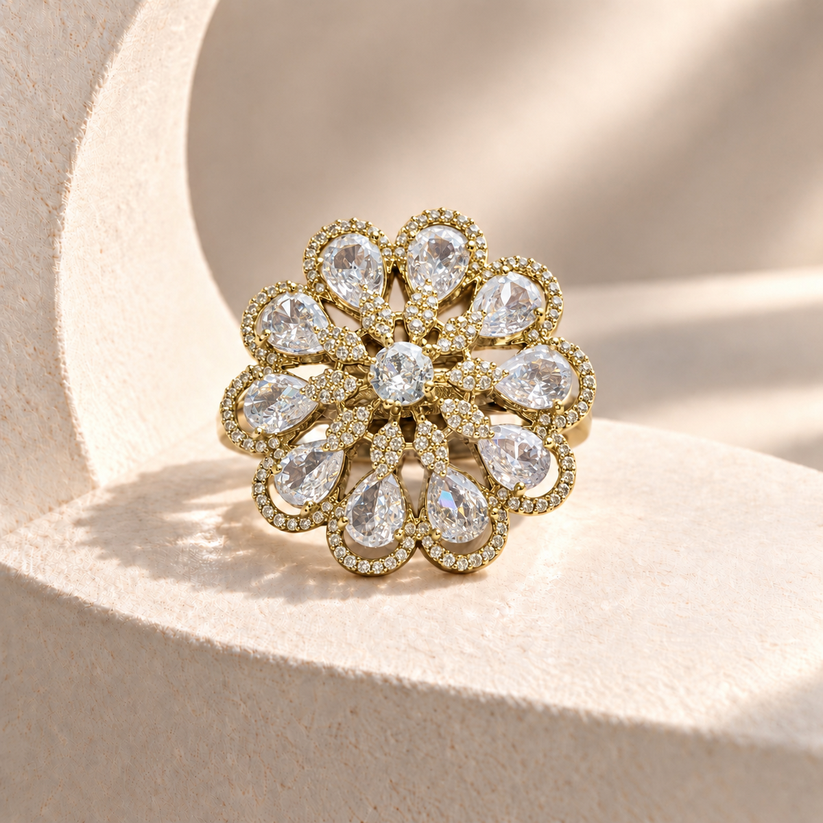 Teardrop Flower Ring