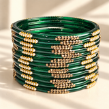 Pearl Line Glass Bangle