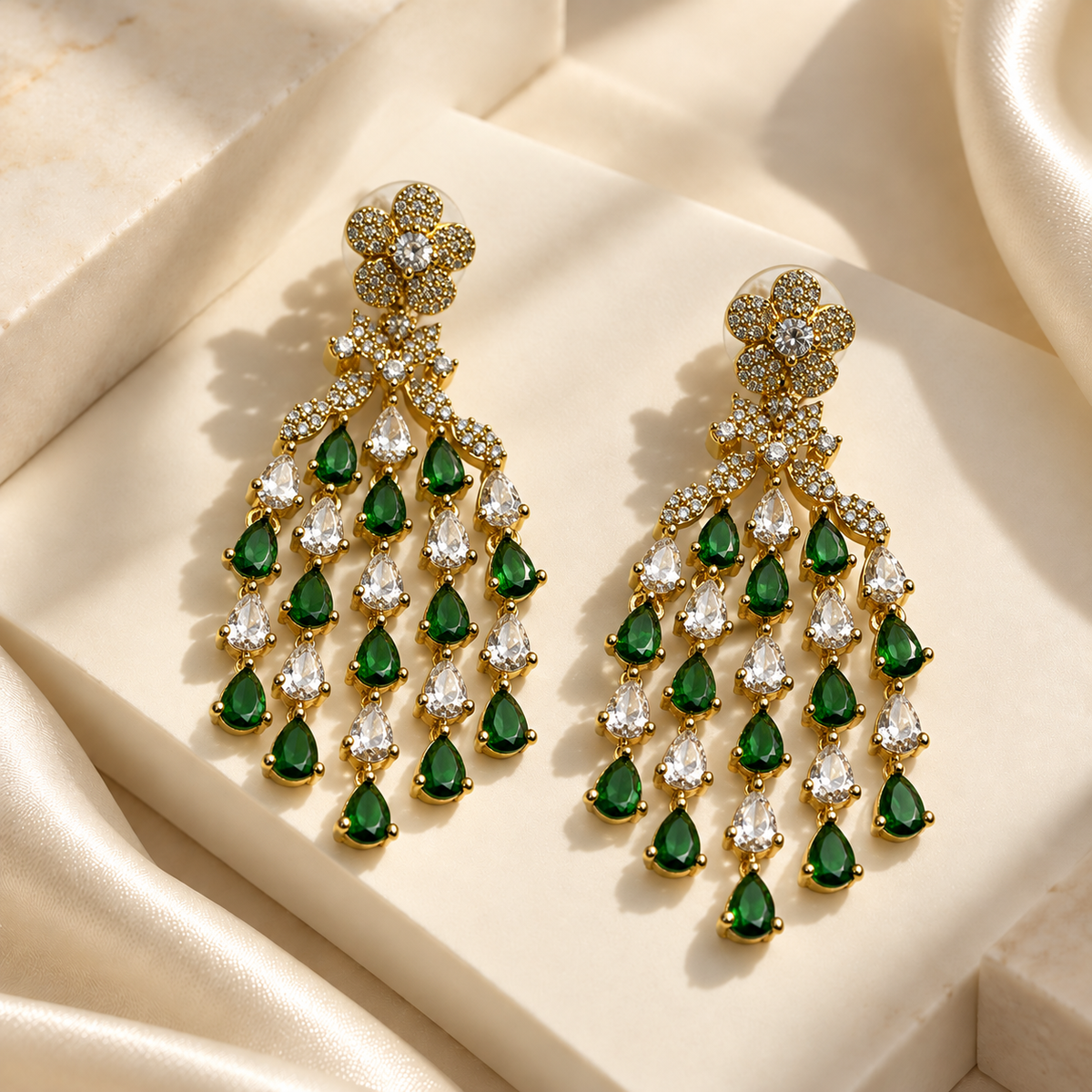 Graceful Leaf Drop Earrings