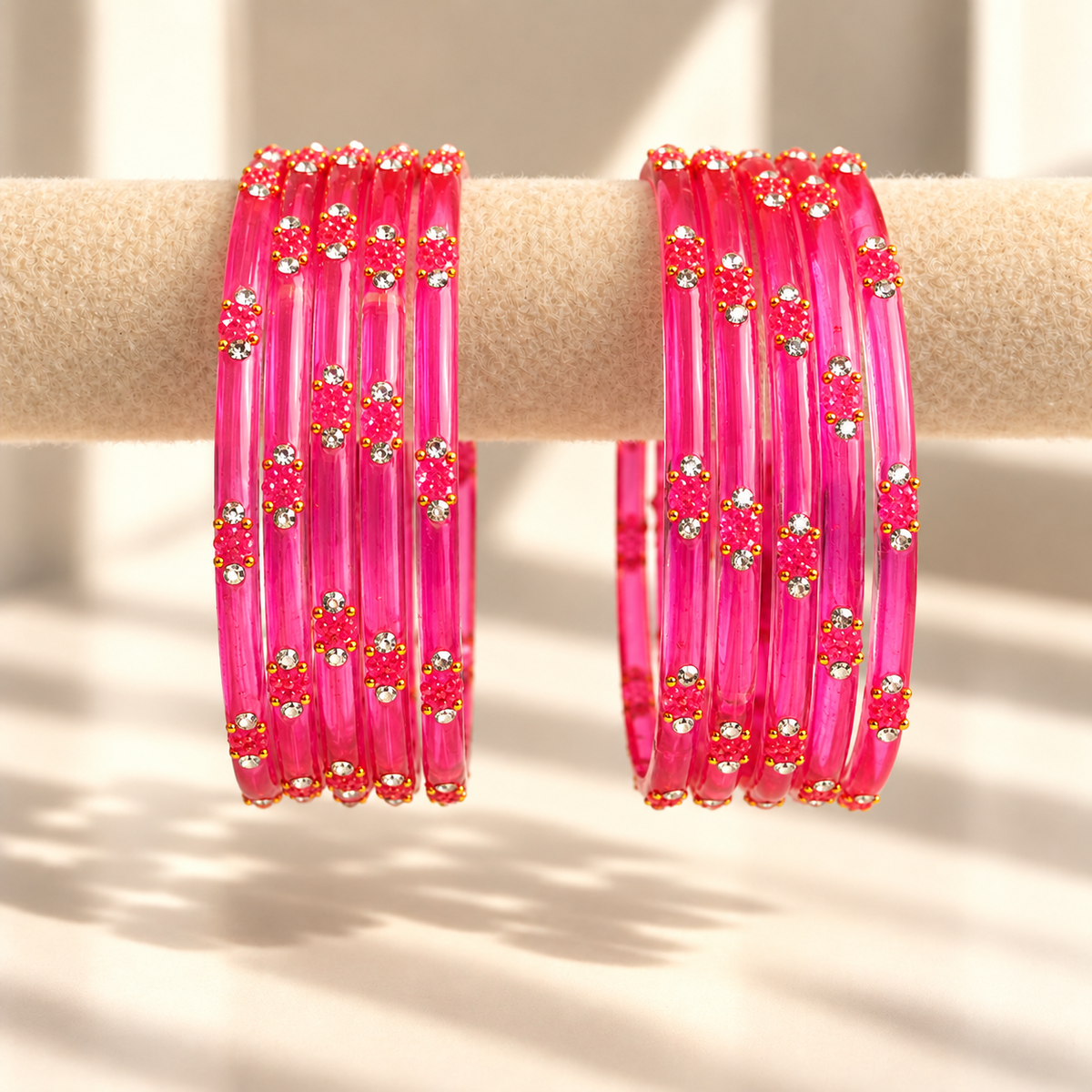 Dotted Stone Glass Bangle