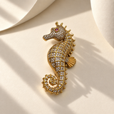 Sparkling Seahorse Brooch