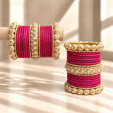 Drop Border Glass Bangle Set