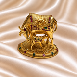 Carved Cow and Calf Showpiece