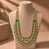 American Diamond Layered Drop Necklace Set