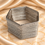 Hexagonal Textured Metal Bangles