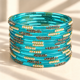 Pearl Line Glass Bangle