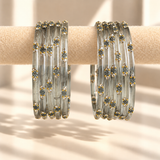 Dotted Stone Glass Bangle