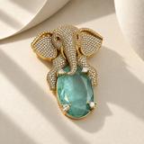 AD Kundan Elephant Design Brooch