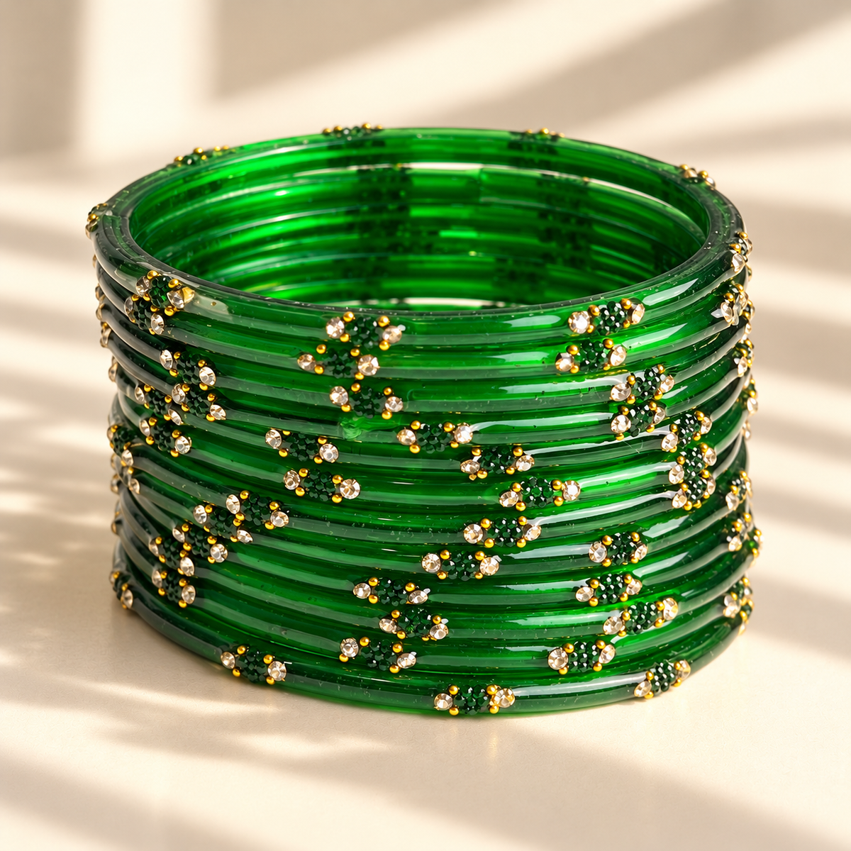 Dotted Stone Glass Bangle