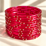 Dotted Stone Glass Bangle