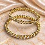 Round Kundan Stone Line Bangles