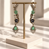 Leaf and Blossom Drop Earrings