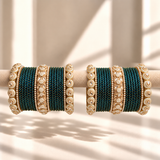 Drop Border Glass Bangle Set