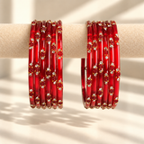 Dotted Stone Glass Bangle