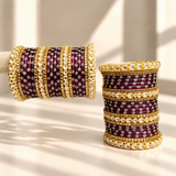 Floral Kundan Stone Bangle Set