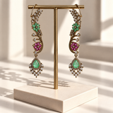 Leaf and Blossom Drop Earrings