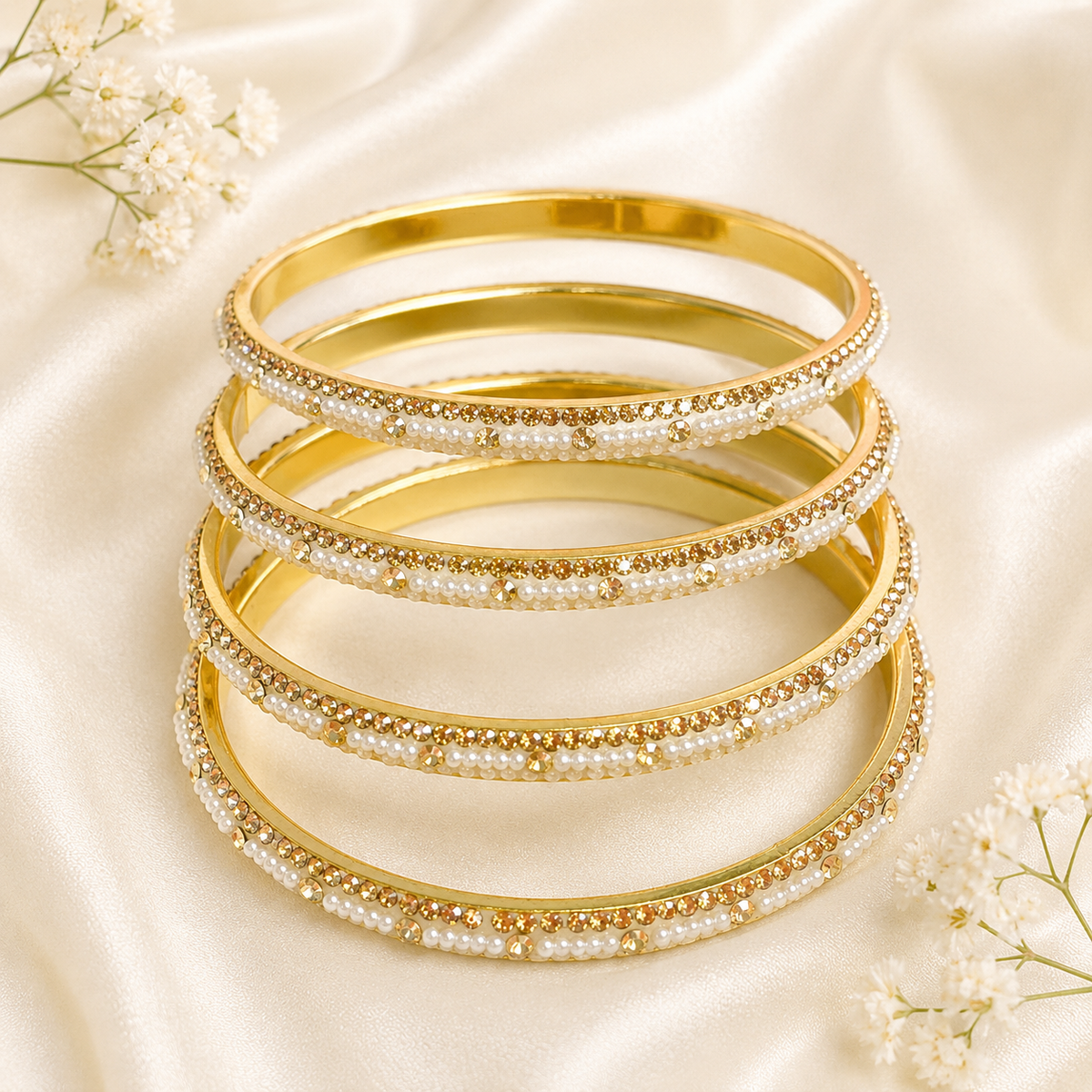 Ivory Shade Lac Kada Set