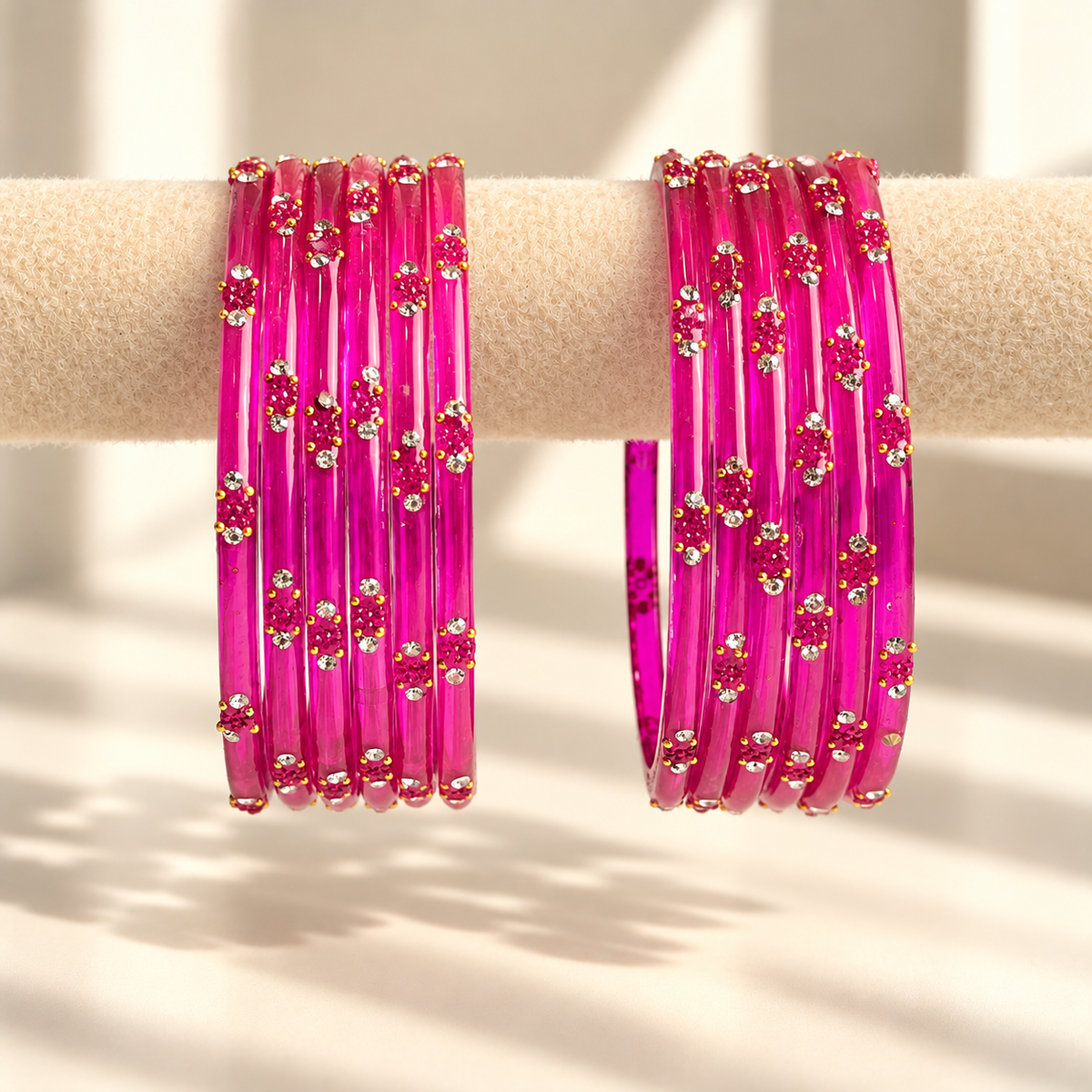 Dotted Stone Glass Bangle