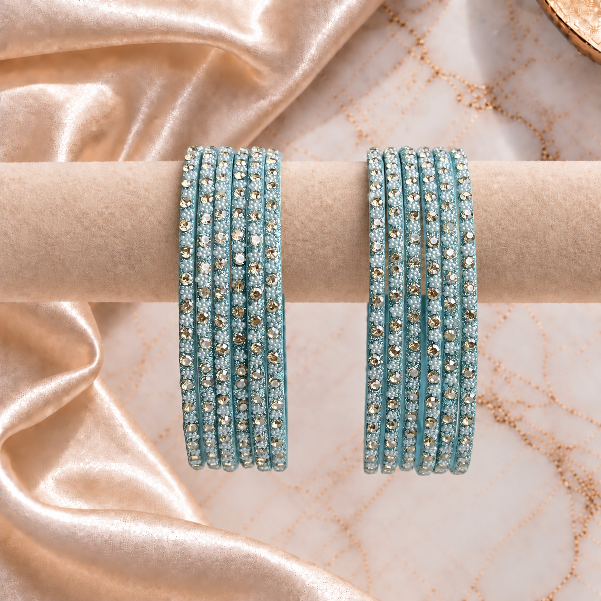 Flower stones glass bangles
