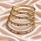 Rajwada Pearl Teardrop Stone Bangles