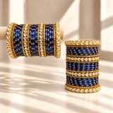 Floral Kundan Stone Bangle Set