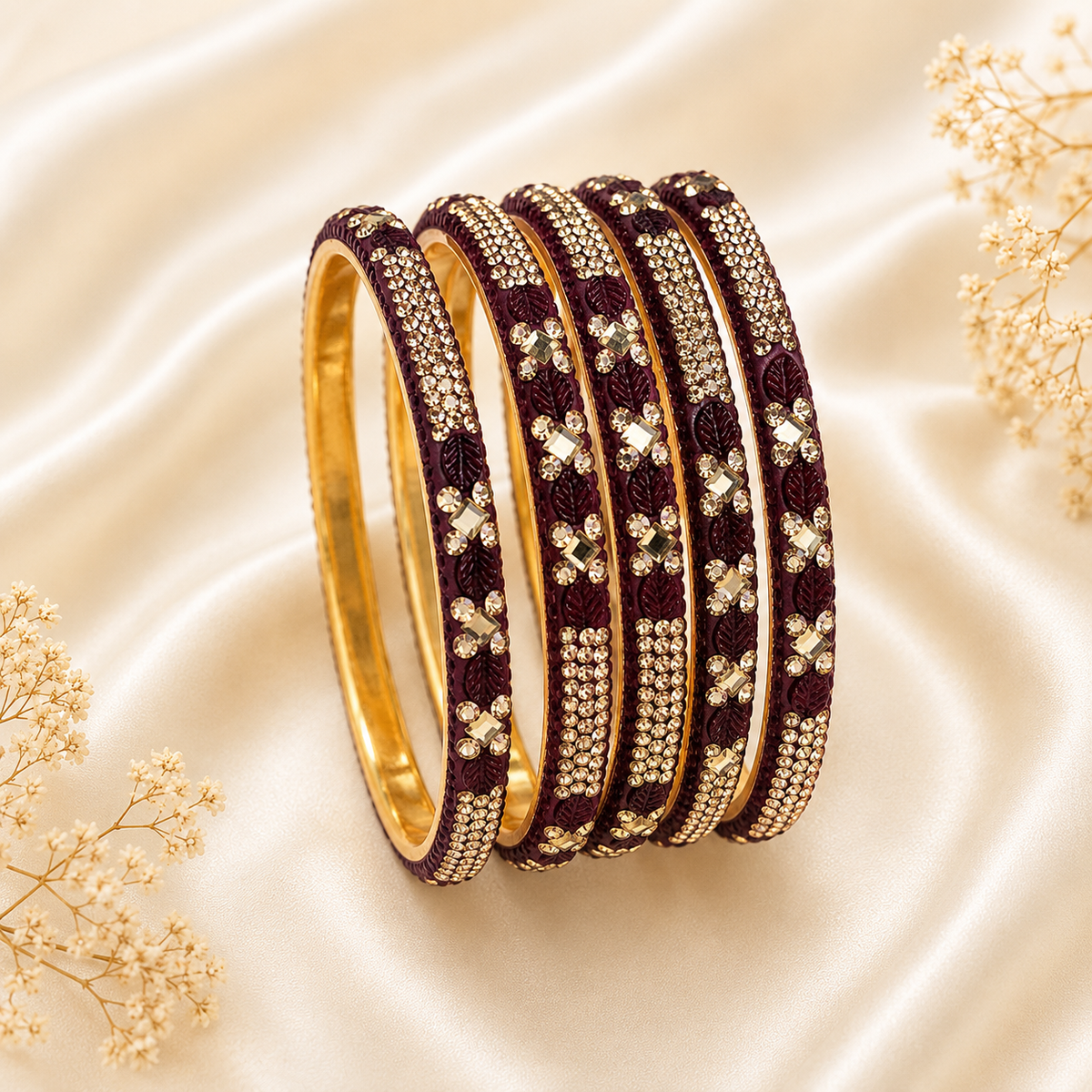 Leaf And Shadow Stone Kada