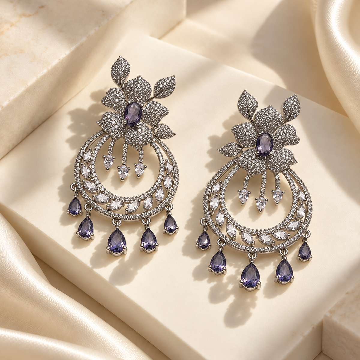 Blooming Circle Drop Earrings