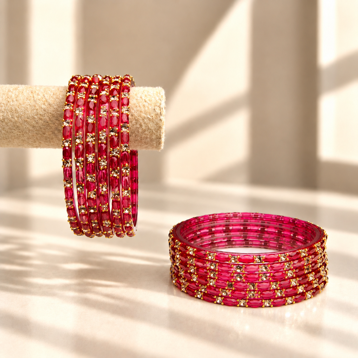 Sparkle Line Stone Bangles