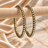Twin Tone Round Kundan Stone Bangles