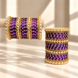 Floral Kundan Stone Bangle Set