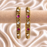 Rajwada Ruby White Floral Kada